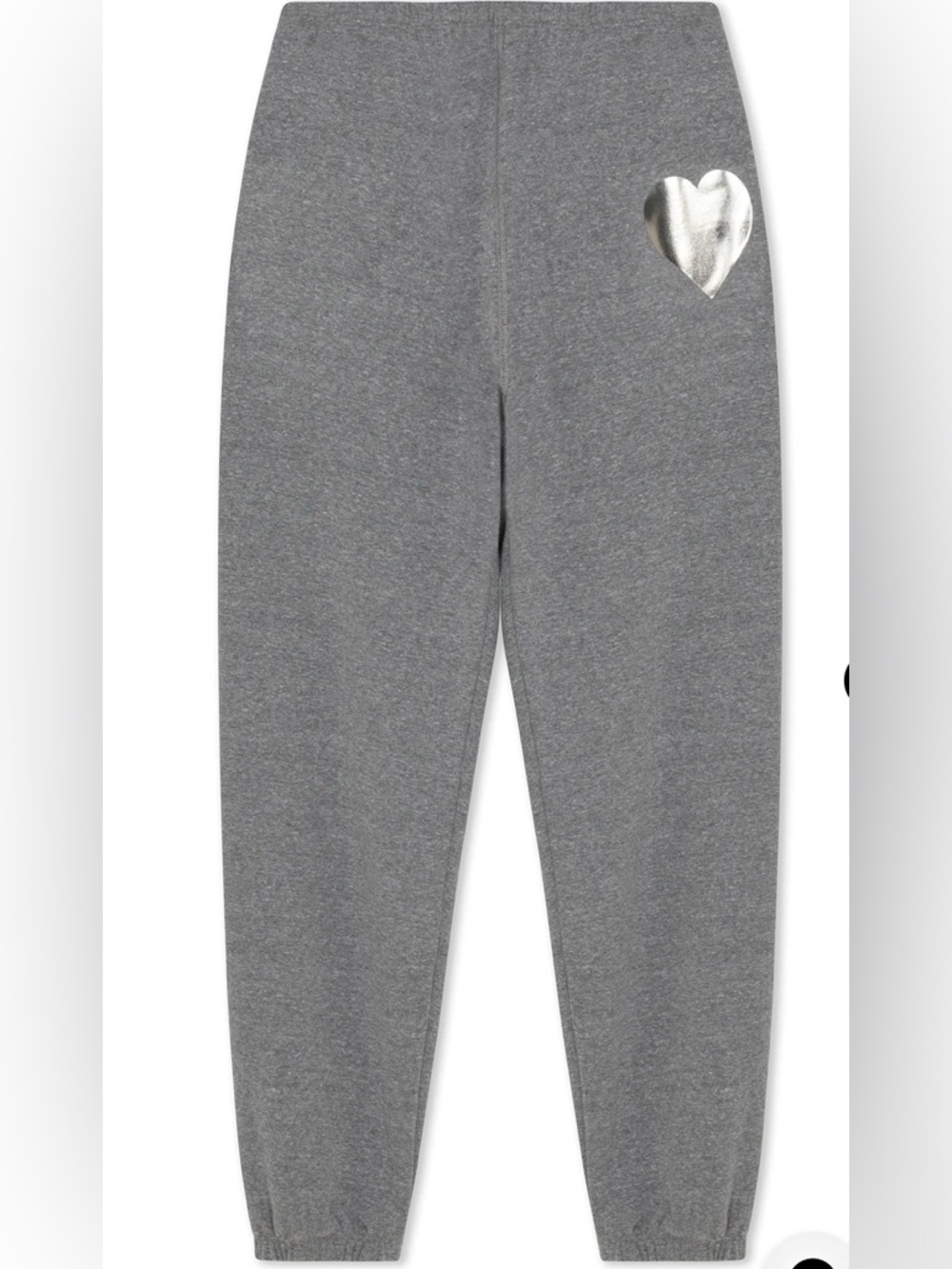 Women's Gray Joggers with Metallic Heart Detail